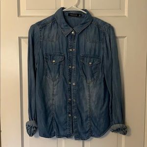 Denim button down